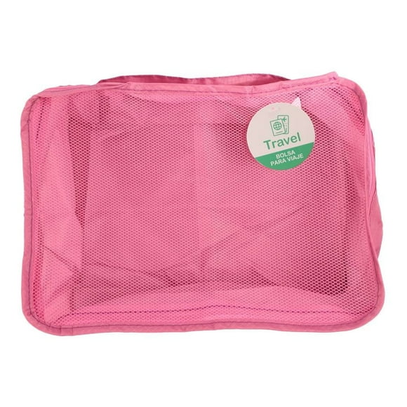 Bolsa Prichos para Viaje Amplia Cremallera Cara de Red Poliéster Rosa