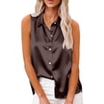 thumbnail image 5 of QASIEATN Womens Satin Blouse Sleeveless Tank Tops Button Down Shirts Outfits Summer Vest for Women, 5 of 6
