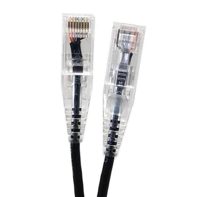 Micro Connectors E08-010B-SLIM5 10 Pieds Ultra Mince 28AWG Cat6 UTP RJ45 Patch Cables&44; Noir - Pack de 5