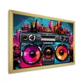 thumbnail image 2 of Designart "Vibrant Music Pop Art Boom Box" Fashion Framed Wall Art Decor - Modern Red Turntables & Boom Boxes Entryway Framed Wall Art, 2 of 6