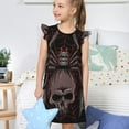 thumbnail image 4 of Balery Spider with Skull Camisón de princesa para niñas, pijama de algodón con mangas abullonadas, suave y bonito.-XX-Large, 4 of 6