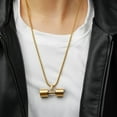 thumbnail image 2 of SeiMios Gold Dumbbell Pendant Necklace Fitness Gym Barbell Necklace Stainless Steel Sport Jewelry for Men C87, 2 of 2