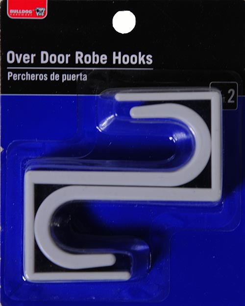 Bulldog Hardware 111587 Over Door Clear Robe Hook 2pk for sale online