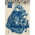 thumbnail image 2 of Utagawa Kunisada (Toyokuni III) 11x14 Gold Ornate Wood Frame and Double Matted Museum Art Print Titled - Yatsuhashi of the Naka-Manjiya, Kamuro Wakaba and Yayoi (circa 1831), 2 of 4