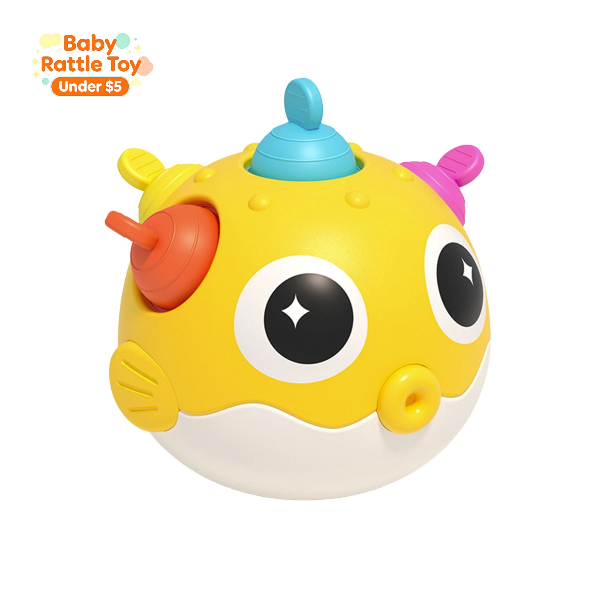 Baby Rattle Toy Infant Wobble Roly Poly Sensory Early Education Toy Baby Rattles Toys for 0-6 Months Boys Girls Audiovisual Developmental Tummy Time Interactive Baby Shower Birthday Gift