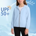 thumbnail image 2 of UQJfacai Kids Active Zipper Lightweight Sun Protection Jacket Boys Girls Hooded Cooling Shirt Pockets Fishing Running Outdoor 1-15 Years, 2 of 8