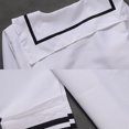 thumbnail image 4 of 1 juego de traje de marinero uniforme de cosplay de Halloween para hombre, traje de marinero, trajes de cosplay de escenario azul marino, traje de fiesta para hombres adultos (tamaño libre blanco), 4 of 4