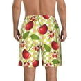 thumbnail image 3 of Kll Cherries And Ladybirds Men'S Casual Summer Beach Shorts Hawaiian Shorts With Pockets-3x-Large, 3 of 9