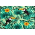 thumbnail image 4 of SKYSONIC 72x48in Toucans Jungle Summer Area Rug, Tropical Leaves Flowers Non-Slip Floor Carpet for Indoor Living Dining Room and Bedroom Area, 4 of 7