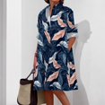 thumbnail image 2 of Vestido camisero Medlor casual de manga larga con estampado floral, talla grande, 2 of 6