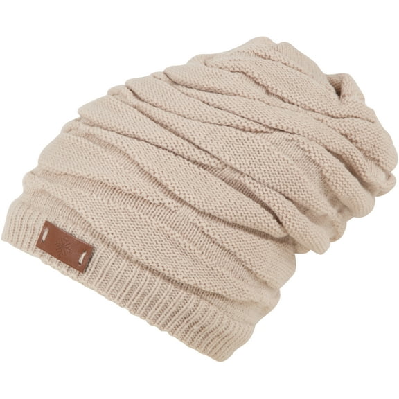 Sakkas Emerson 2-in-1 Knit Hat and Head Wrap - Beige - One Size