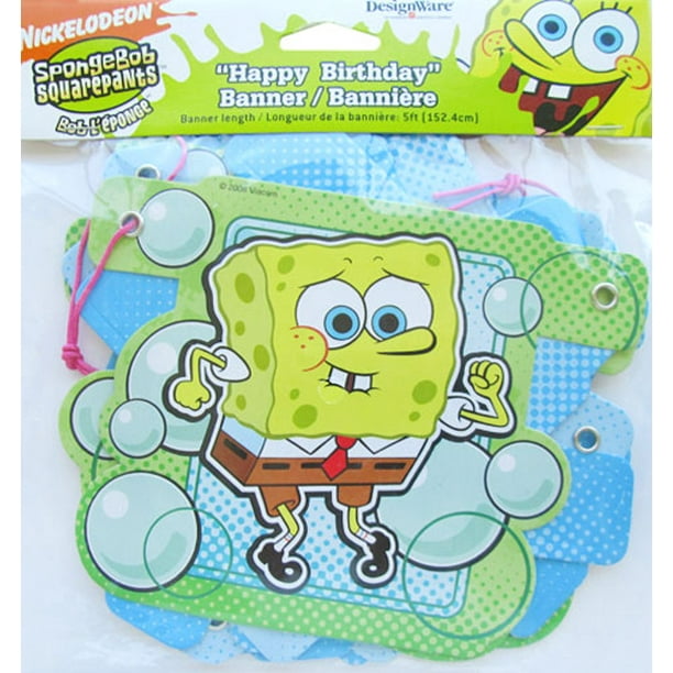SpongeBob SquarePants 'Bubbles' Happy Birthday Banner (1ct) - Walmart