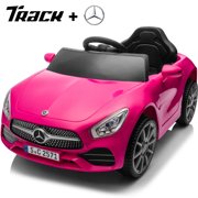 Track 7 Licensed Mercedes-Benz CLS 350, 12V Kids Ride On Car, Kids Electric Car, Parental Control, 2WD, Music, Bluetooth, LED, USB, Safe Speeds for Kids Aged 2-4, Pink