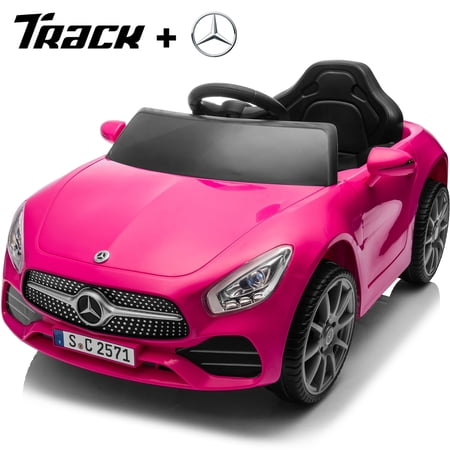 Track 7 Licensed Mercedes-Benz CLS 350, 12V Kids Ride On Car, Kids Electric Car, Parental Control, 2WD, Music, Bluetooth, LED, USB, Safe Speeds for Kids Aged 2-4, Pink