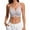 Coffee, variant on Women's Double Strap Lace Trim Bralette - Ruched Front Wireless Crop Top with Scalloped Edge for Comfortable Layering & Daily Wear