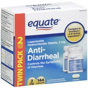Equate Anti-Diarrheal Loperamide Hydrochloride Caplets, 2 mg, 72 Ct, 2 Pk