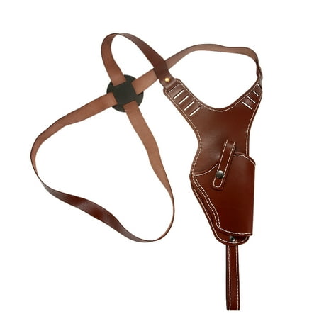 Lightweight Heavy Duty Chest Brown Leather Cross Harness Vertical Shoulder Holster Outdoor (Best Lightweight Shoulder Holster)