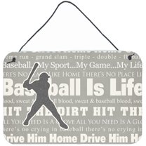 Carolines Treasures SB3078DS812 Baseball is Life Aluminium Metal Wall or Door Hanging Prints  8x12 multicolor