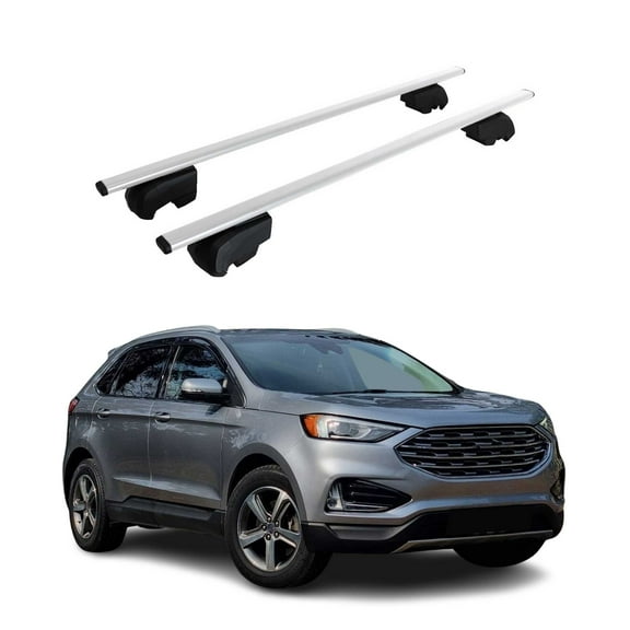 Roof Racks Luggage Carrier Cross Bars Iron for Ford Edge 2015-2024 Gray 2Pcs