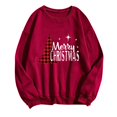 thumbnail image 4 of Womens Christmas Sweatshirts Fleece Lined Warm Pullover Casual Long Sleeve Sweatshirt for Women Loose Casual Stylish Clothes Going Out Tops 01-Wine XL, 4 of 4