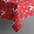 thumbnail image 5 of Red Christmas Reindeer Pattern Square Tablecloth,Waterproof Square Table Cover,Wipeable Spillproof Washable Table Cover for Home Kitchen Party Decor 42"X42"(107x107cm), 5 of 6