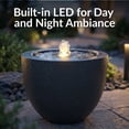 thumbnail image 5 of Sunnydaze Textured Oval Black Outdoor Bubble Fountain, LED Light, 5 of 14
