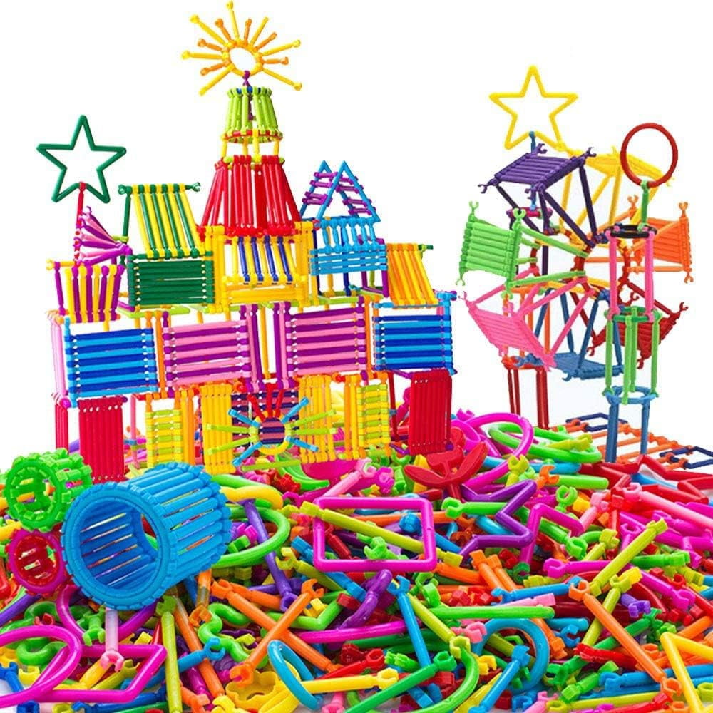 1000 PCS Building Toy Building Blocks Bars Different Shape Educational Construction Engineering Set 3D Puzzle, Interlocking Creative Connecting Kit, Building Construction Toys A Great STEM Toy