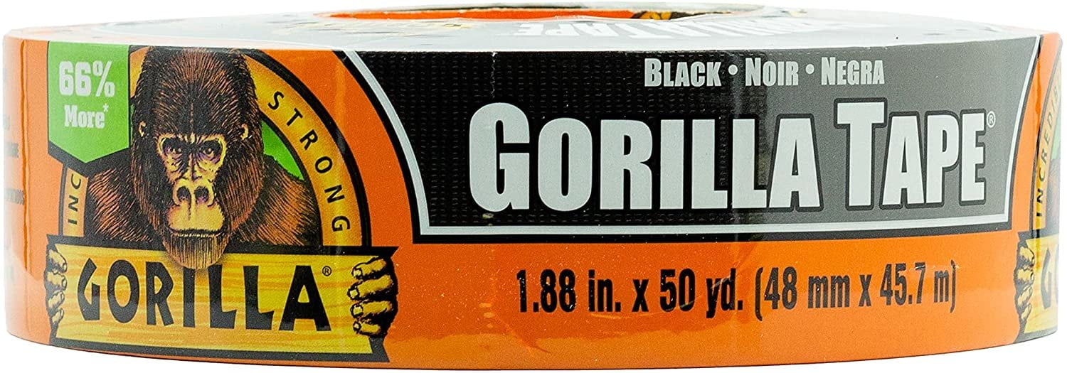 Gorilla Duct Tape 108084DF6 - 1.88 In x 50 Yds, Black - 6 Pack