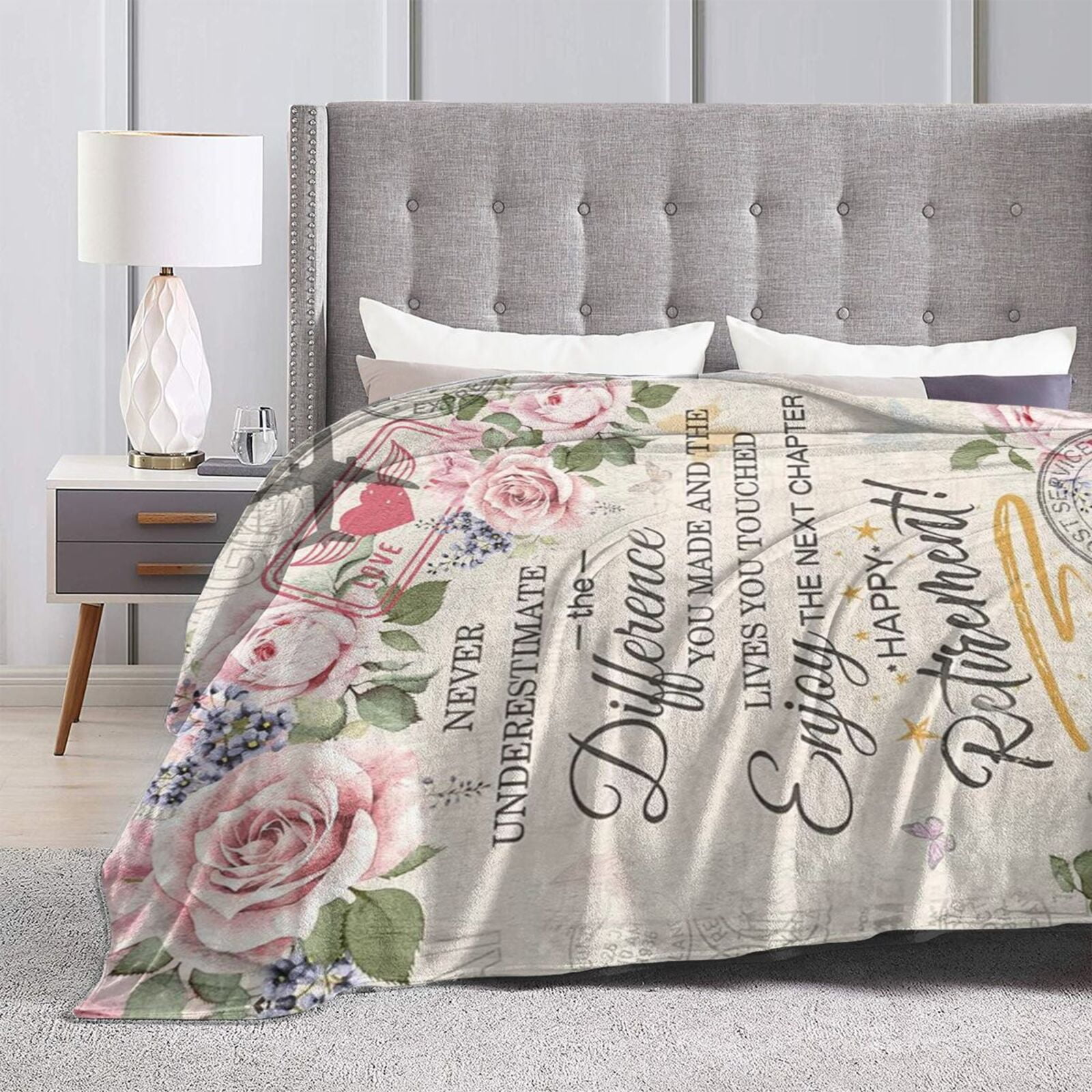 Wijzvio Retirement Gifts For Women Throw Blanket Soft Fuzzy Fleece Blanket For Couch Bed Living Room Decoration 50"X40"