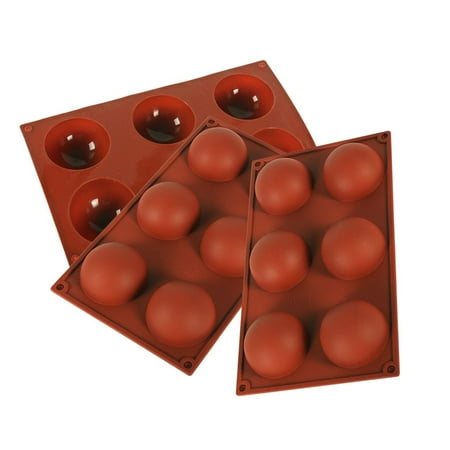 

YruYptpaln 3PC Half Sphere Silicone Cake Chocolate Cookie Baking Mould Silicone Numbers 10 Cake Pan Mini Pans for Baking Mini Cake Pans 3 round Baking for Bread Large Metal Pan with Roasting Pan Rack