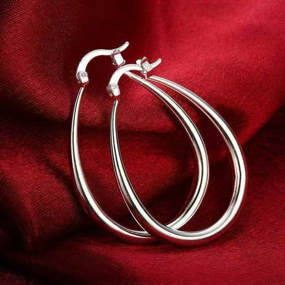 Earrings | Oversize Style Jewelry for Women â Silver Tone Large Round Metal Earrings for Everyday Wear and