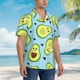 thumbnail image 3 of Pofeuu Avocado and Hearts Print Hawaiian Shirt for Men Sleeves Casual Button Down Summer Beach Dress Shirts T-Shirts,X-Large, 3 of 7