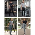 thumbnail image 6 of Xidunhg Men's Black Sweatpants, Neon Orange Contrast Side Stripe, Quick Dry Straight Leg Gym Casual Pants with Zipper Pockets, 6 of 10