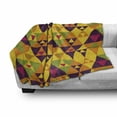 thumbnail image 2 of Abstract Soft Flannel Fleece Throw Blanket, Rhythmic Intertwined Triangles Modern Style Rhombus Arrangement Illustration, Cozy Plush for Indoor and Outdoor Use, 70" x 90", Multicolor, by Ambesonne, 2 of 5