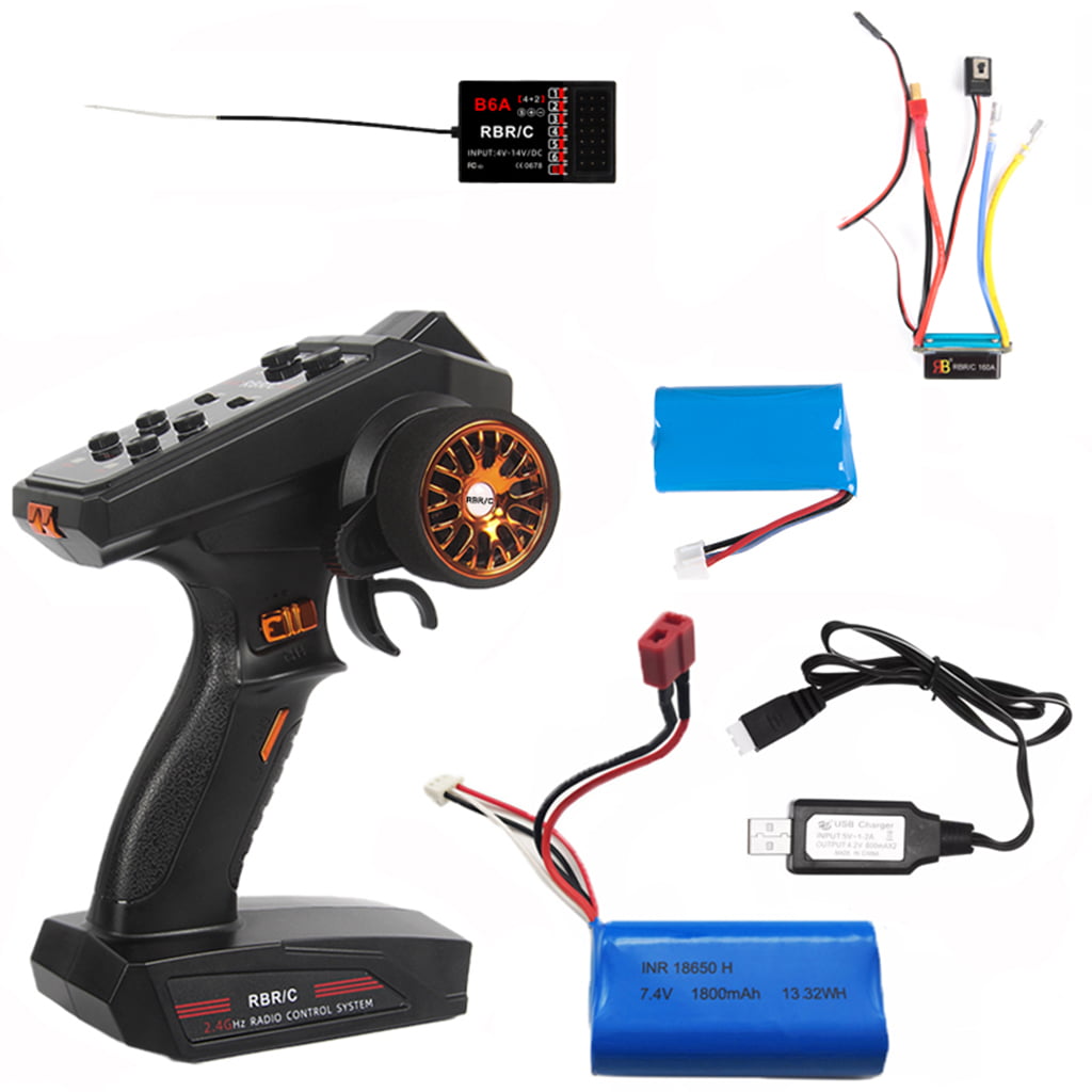 A SM SunniMix RC Car Transmitter 2.4GHz 6CH Controller and Receiver for RC Boat Car Model 