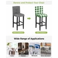 thumbnail image 3 of Green Plaid Bar Stool Covers Set of 6, Spring Summer Farmhouse Buffalo Checkered Stretch Washable Bar Chair Covers with Backs, Removable Pub Counter Height Chair Cover for Kitchen Dining Room Cafe, 3 of 7