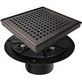 thumbnail image 3 of Neodrain 6 In Square Shower Drain with Oil Rubbed Bronze Removable Quadrato Pattern Grate,PVC Shower Drain Base and Rubber Gasket, 6" Shower Drain With WATERMARK&CUPC Certified, Includes Hair Strainer, 3 of 6