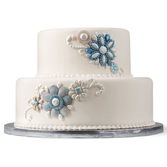 wilton round silver cake