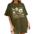 thumbnail image 4 of Sakmal Oversized Womens T Shirts Short Sleeve Floral Crew Neck Tops Casual T-Shirts Summer Tops 2025, 4 of 5