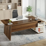 Tribesigns 78-Inch Executive Office Desk: Modern L-Shaped Desk with File Cabinet and Storage Shelves, Large Wood Computer Desk for Home Office