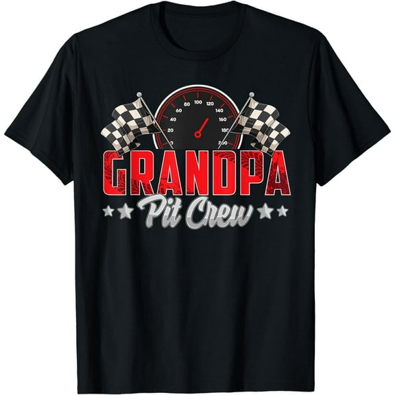 Race Car Birthday Party Racing Family Grandpa Pit Crew T-Shirt