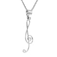 thumbnail image 4 of Sweet Music Treble Clef Musical Note 925 Silver Pendant Necklace, 4 of 6