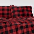 thumbnail image 3 of Chezmoi Collection Extra Soft Fleece Sheet Set Queen, 4-Piece Microplush Non-Pilling Velvety Bed Sheet, Deep Pocket - Lightweight All Season Warmth, Queen, Plaid Red, 3 of 9