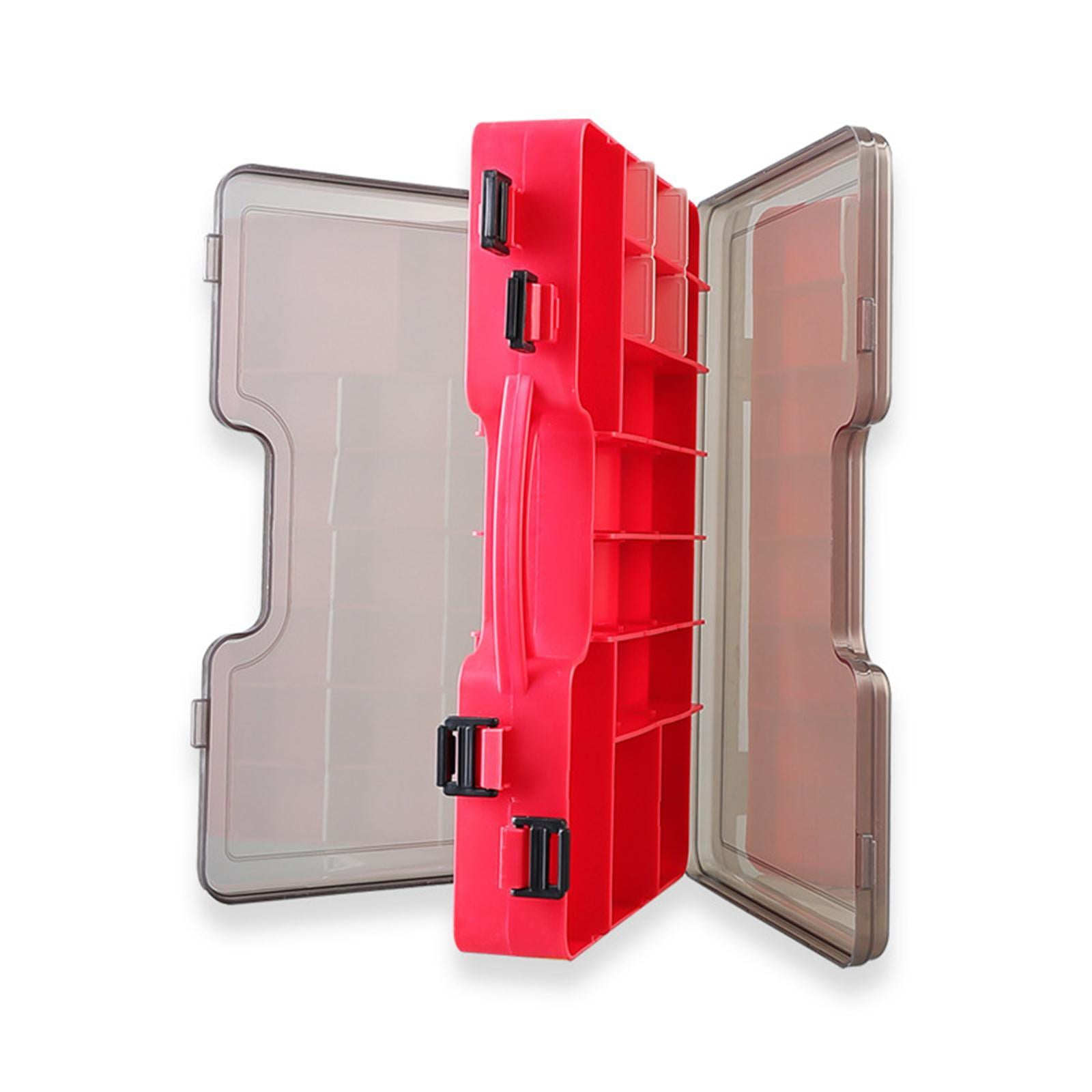 QccHieUs Fishing Tackle Box with Removable Dividers with Handle,Fishing Supplies Lure Box Clear