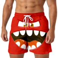 thumbnail image 3 of ibiyuan Funny Cartoon Face Print Mens Swim Trunks Elastic Waist Mens Bathing Suit Stretch Drawstring Waist Swimwear for Men Beach Board Shorts, 3 of 5