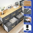 thumbnail image 2 of ModFusion Dresser w/ 5 Fabric Drawer & Wood Handle, Dresser Storage Organizer for Bedroom & Living Room – Dark Gray, 2 of 9