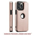 thumbnail image 3 of Casus Classic Wallet Case Leather Logo View Card Holder Cover for Apple iPhone 13 Pro - Rose Gold, 3 of 8
