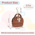 thumbnail image 2 of Llavero de mini bolsa Uxcell, 2 piezas de llavero de monedero lindo de cuero PU, marrón, 2 of 7