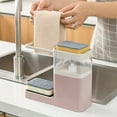 thumbnail image 2 of ziyahi Kitchen Press Soap Dispenser Automatic Detergent Box Drain Sink with Towel Bar Shelf Sponge Holder, 2 of 8