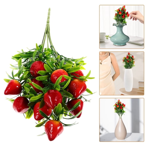 IBASETOY Strawberry Home Decor Red Plastic Decoration Family 1Pcs